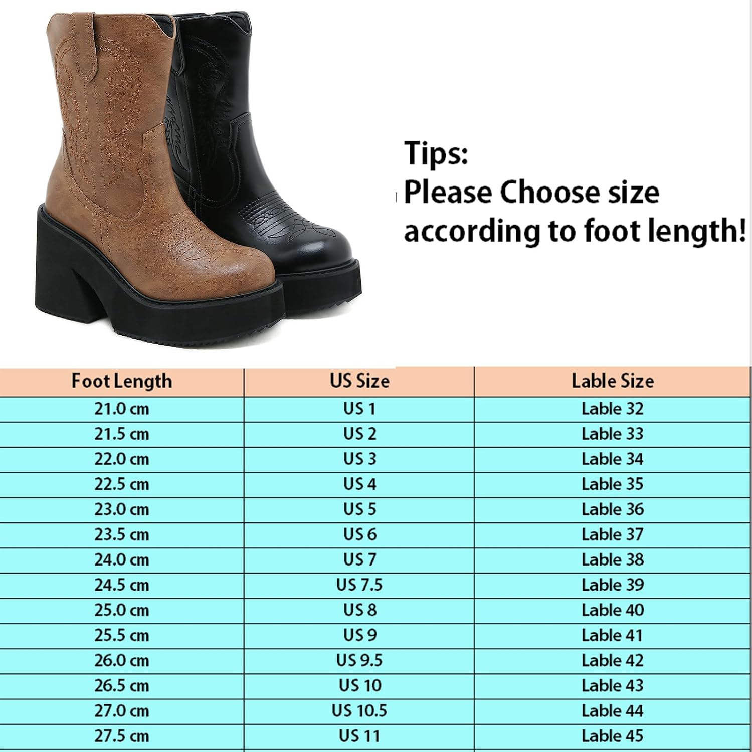 Women's Wedge Heel Platform Gothic Boots Embroider Punk Combat Mid Calf Boots