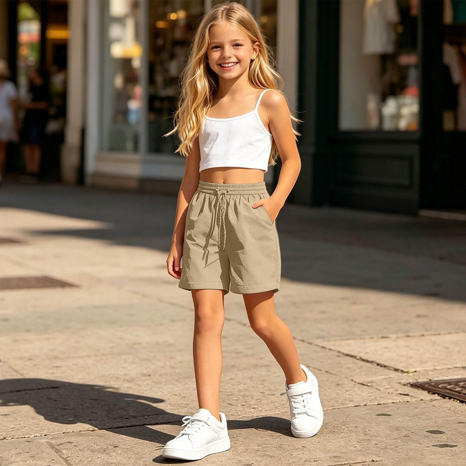 Genérico Pantalones Senderismo Niña, Pantalones de Trekking Impermeables, Pantalon de Exterior Perneras Desmontable, Deportivos Pantalones para Uso Diario y al Libre, Pantalones Cargo