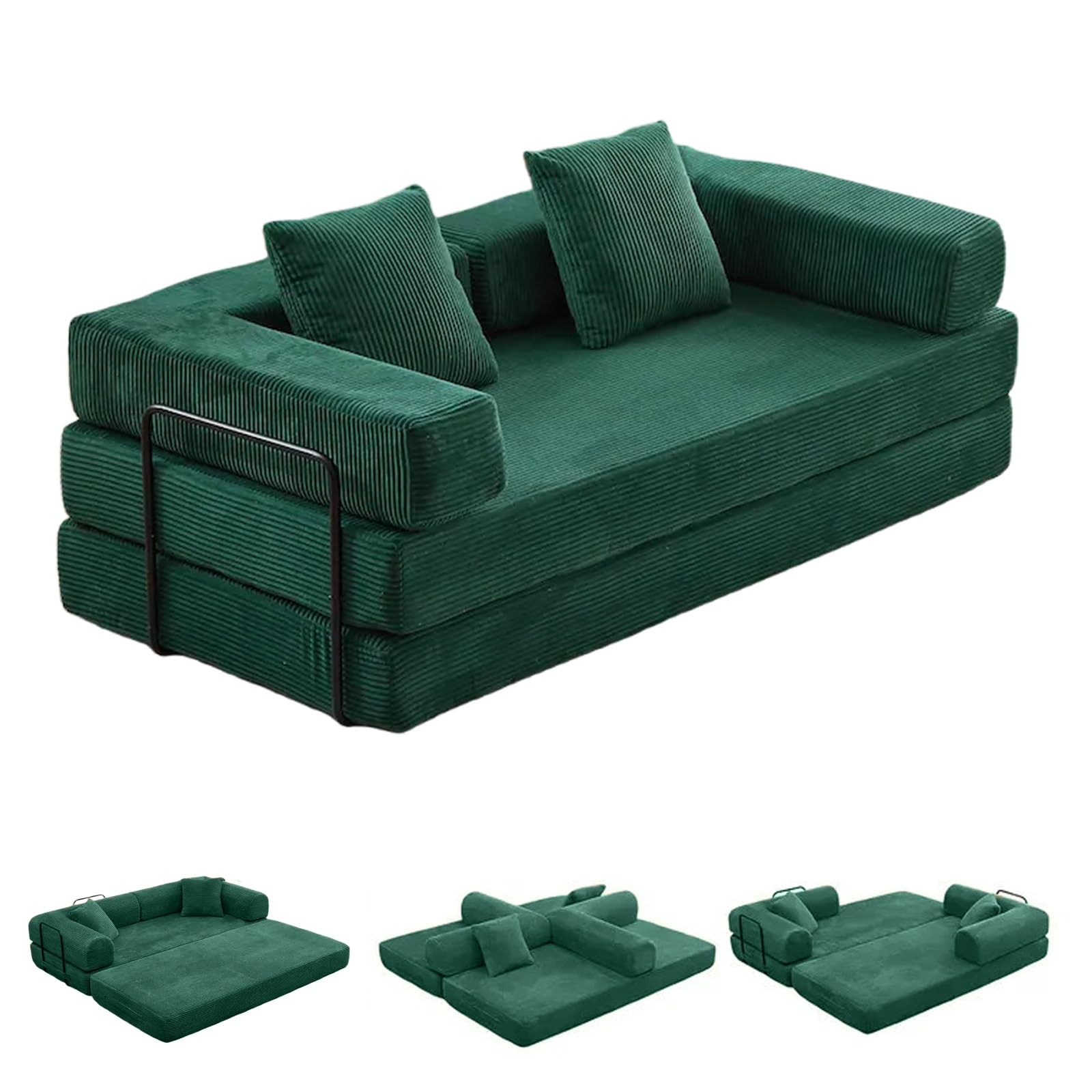Cabrio Schlafsofa, 4 in 1 Modulares Sofa für Wohnzimmer und Schlafzimmer, keine Montage erforderlich