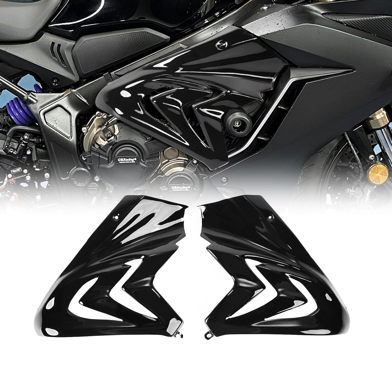 WOOGA Motorrad Seitenverkleidung Abdeckung für Honda CBR650R 2019-2023 Glänzend Schwarz