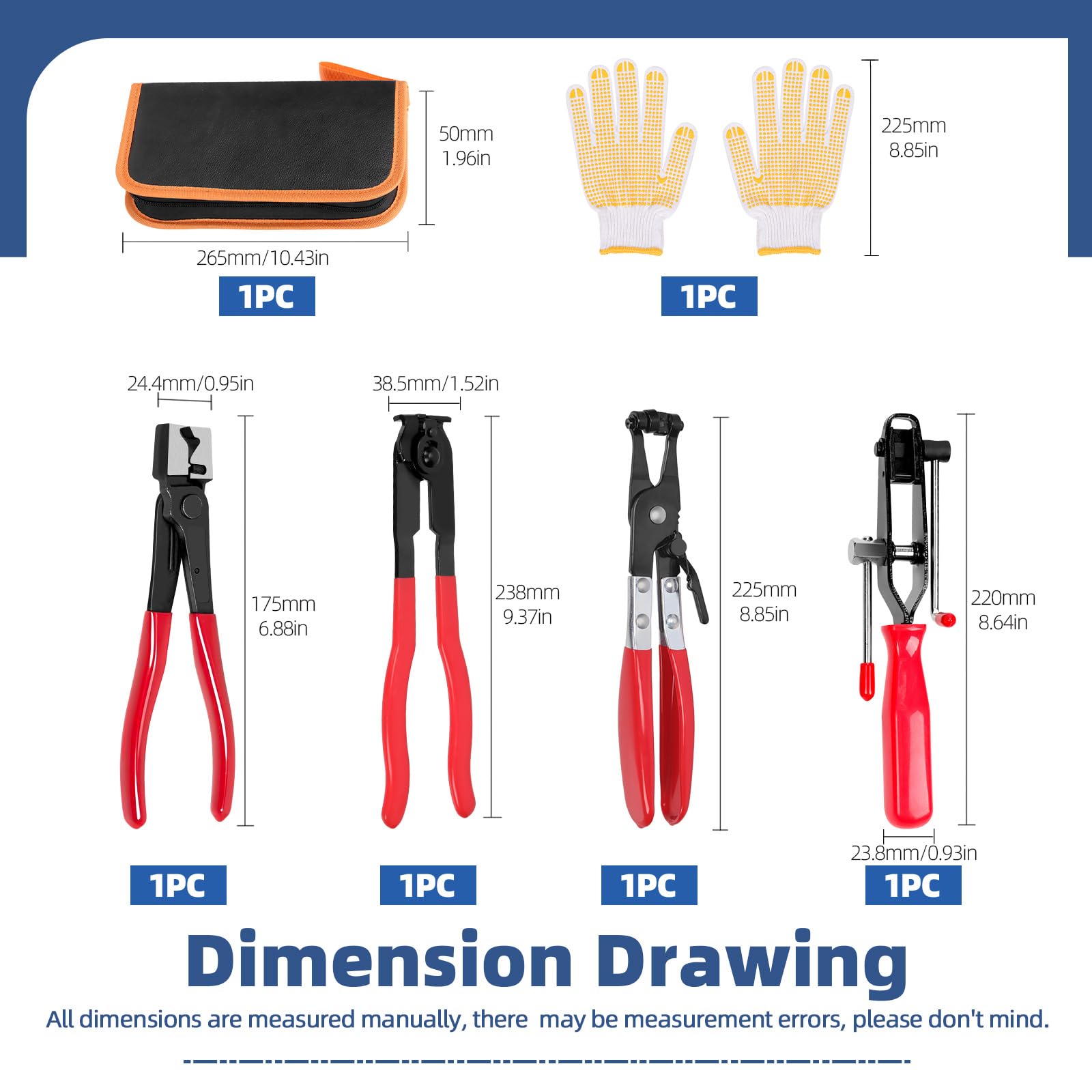 Glarks 6pcs CV Joint Boot Clamp Plier & Clic-R Type Pliers & Hose Clamp Pliers & ATV CV Axle Boots Clamp Tool Set - Image 2