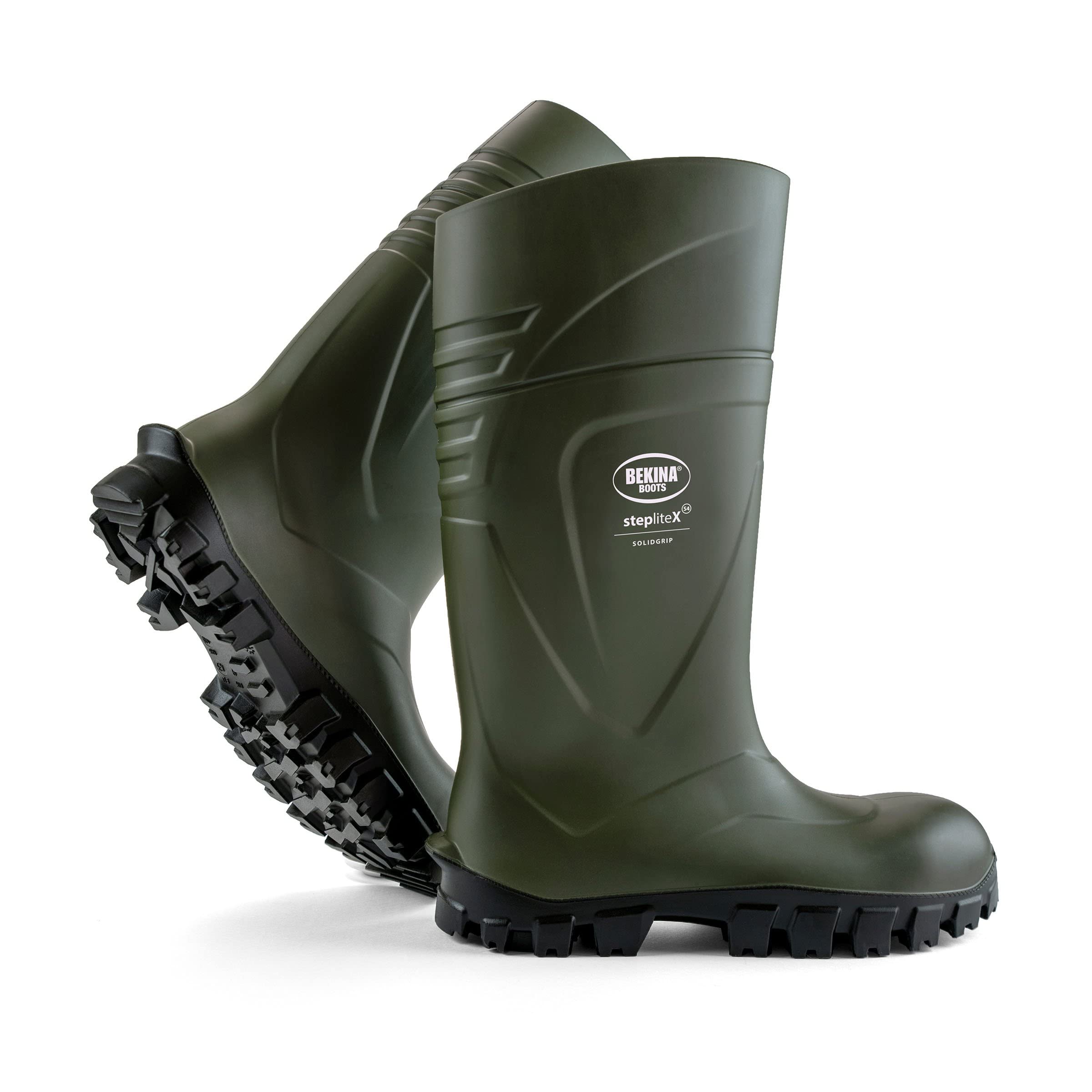 Botas de Seguridad y de Trabajo para Hombres y Mujeres Incl. Puntera de Acero, para Uso agrícola, garantizan una excelente adherencia, protección Aislante -30 Grados, Verde, EU 42
