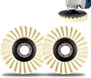 Wool Felt Flap Polishing Disc, Wool Polishing Pad, 4.5 Inch Wool Polishing Wheel for Angle Grinder, Metal, Marble, Stone, Furniture, Car Wax(2)
