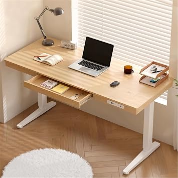Electric Standing Desk with Drawers, 120 * 60Cm Height Adjustable Table, Ergonomic Home Office Furniture, for Home Working
