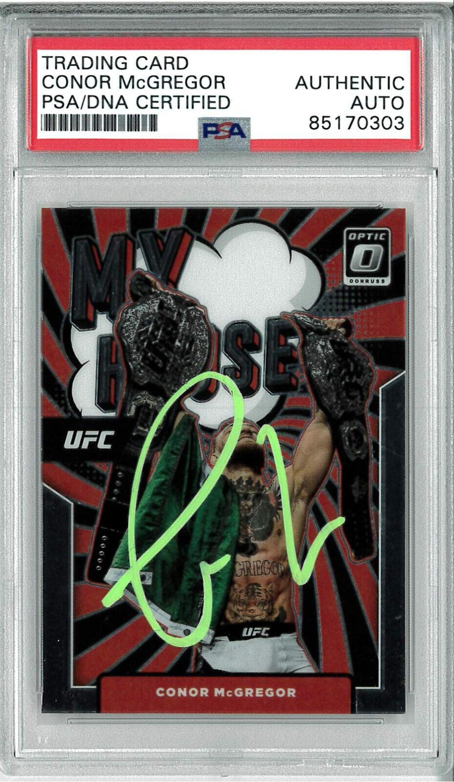 Conor McGregor Signed Autograph Slabbed 2022 Donruss Optic UFC Card PSA DNA - Autographed UFC Cards