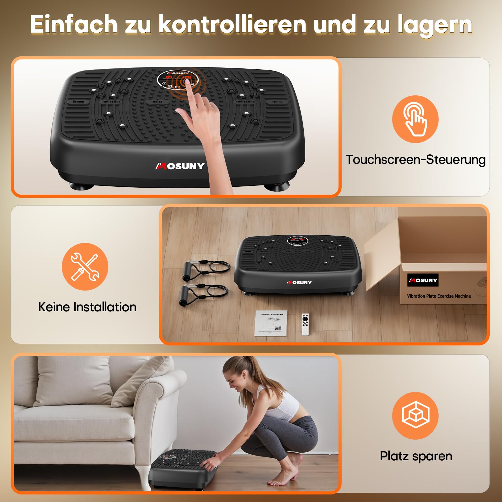 Vibrationsplatte, 2026 Verbesserte Vibrationsplatte mit Doppelmotoren für Abnehmen, Ganzkörpertraining, Muskelaufbau - Massagegerät, 450 LBS Kapazität Vibration Plate für Home Workout