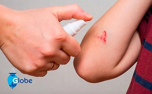 Miniatura 3 de Globe Paquete de 3 aerosoles antisépticos de primeros auxilios, limpiador de heridas, cloruro de benzalconio para cortes menores, rasguños