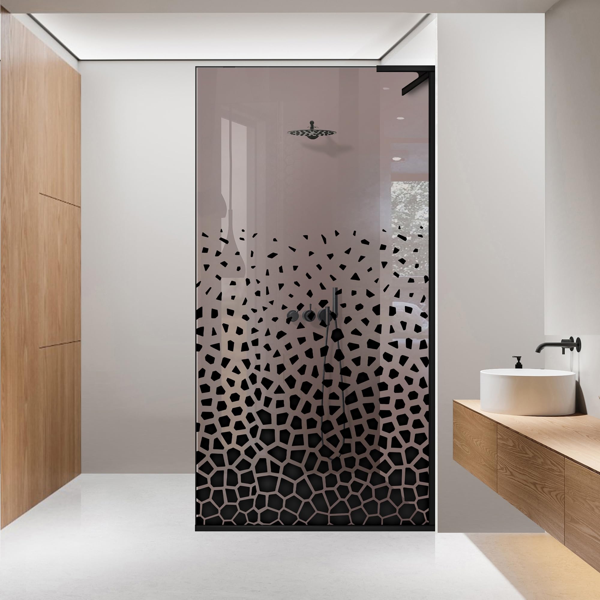 Mampara de ducha Aqua Roy Minimal Black modelo Terra Black de 90 x 195 cm