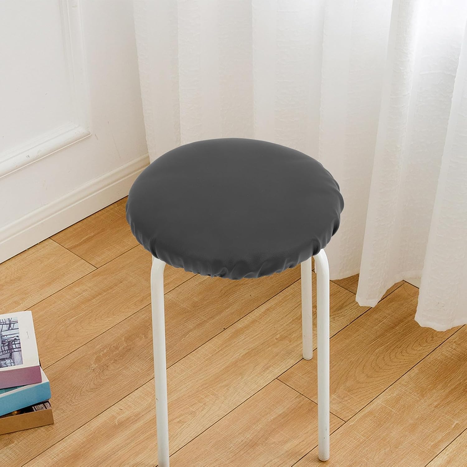 Operitacx Bar Stool Seat Cover, PU Elastic Slipcover for Dining Room