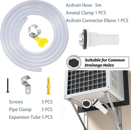 Miniatura 2 de Detulseor Manguera de drenaje de aire acondicionado, reemplazo de manguera de drenaje de CA portátil, para unidades universales y piezas de unidad