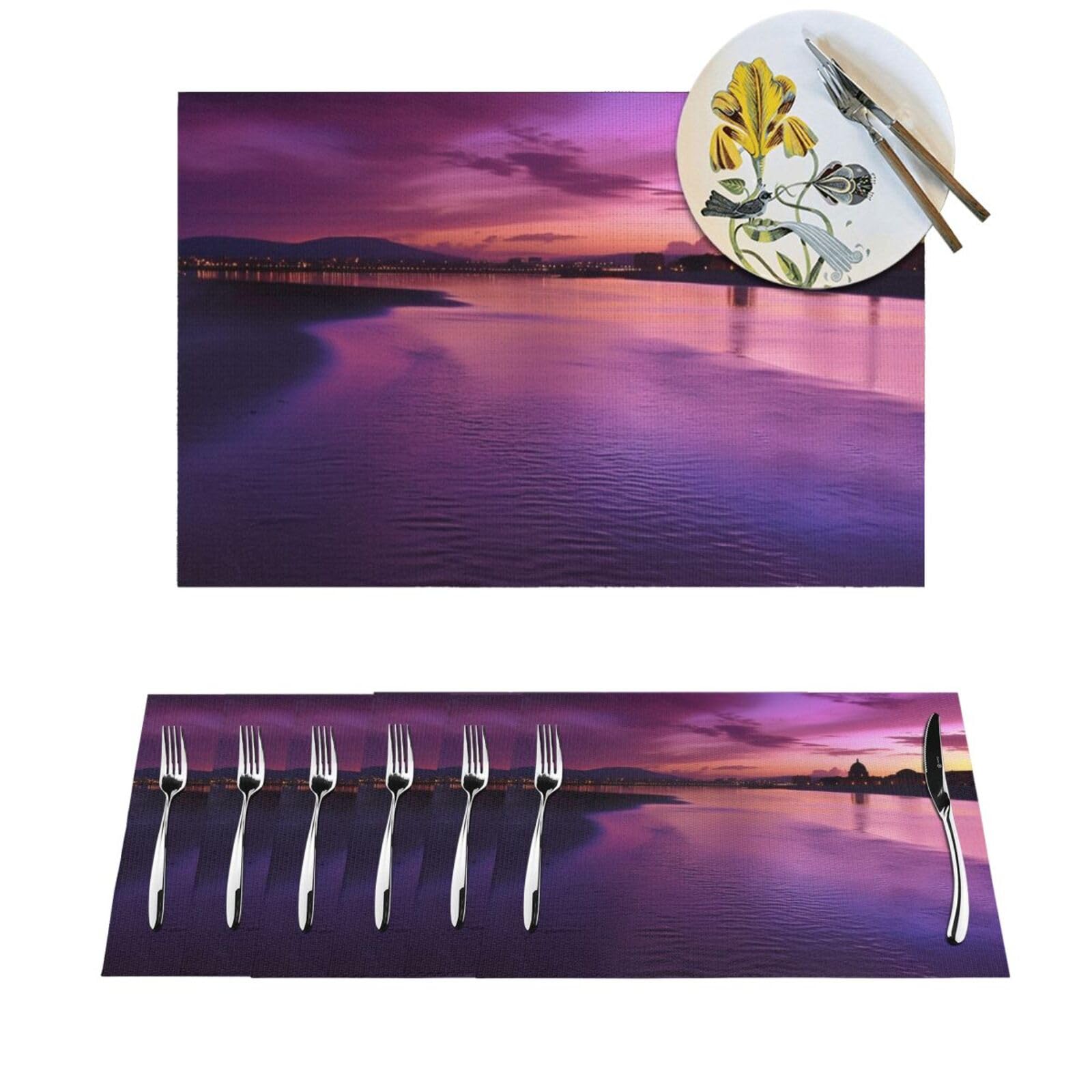 Sets de table violets lavables pour en finir avec les taches de cuisine