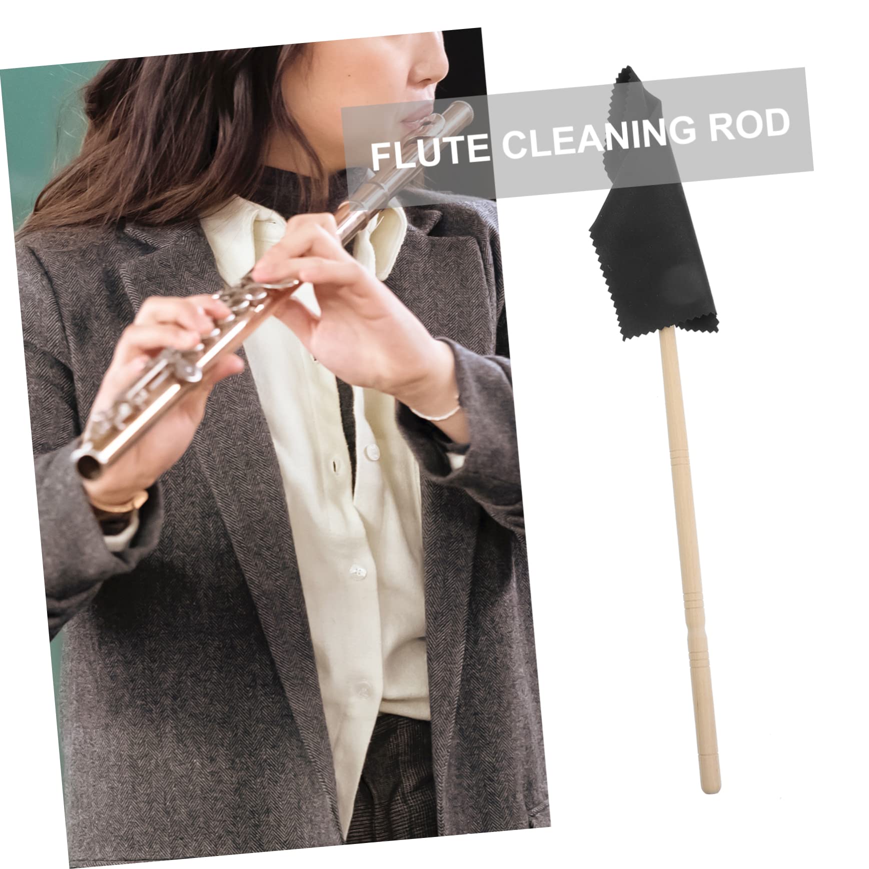 Wakauto Flute Cleaning Accessory Kit Rod Cloth Tarnishing Cloth for Musical Instruments