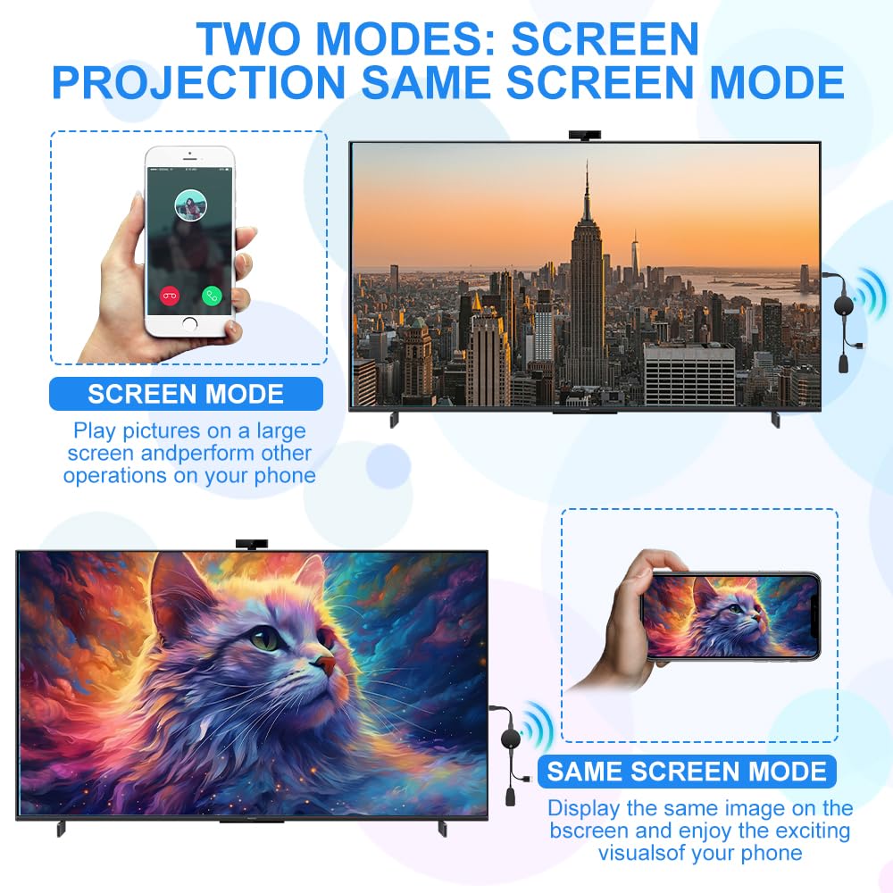 Adaptateur Dongle HDMI sans Fil 1080P 2,4/5 GHz Miracast WiFi Streaming TV Moniteur Projecteur