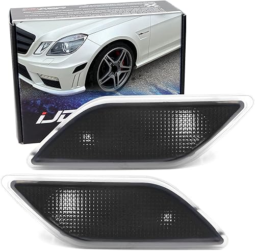 iJDMTOY Euro OEM-Spec - Carcasas de lámpara de marcador lateral de parachoques delantero compatibles con Mercedes 2010-2013 W212 Clase E E300 E350