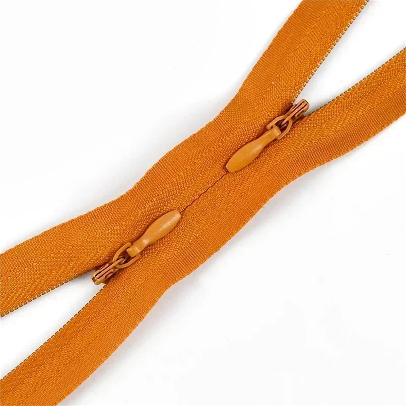 Two Way Separating Zipper, Two-Way Separating Zipper No.3 Invisible Nylon Double Slider 60/120cm Multicolor 5/10pcs(Orange,120cm-10Pcs)