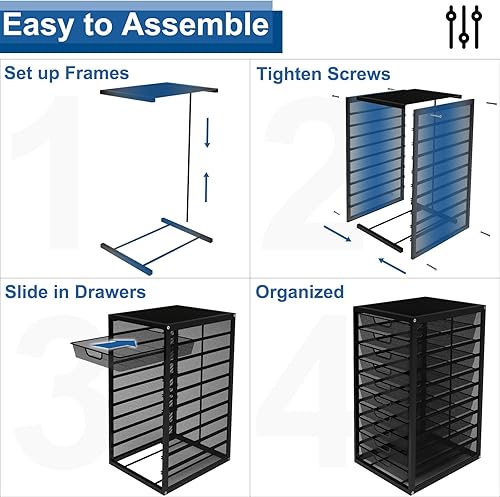 Miniatura 6 de Natwind Organizador de archivos de malla con 10 cajones, suministros de oficina, organizadores de escritorio y accesorios de almacenamiento de