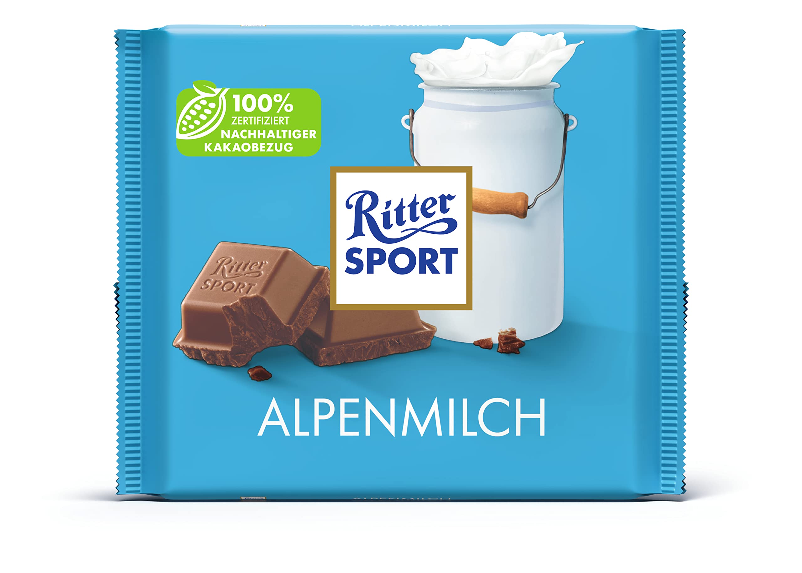Ritter Sport 250g Alpenmilch, Feinste Vollmilchschokolade mit cremigem Geschmack, Schokoladen-Klassiker zum Teilen mit Freunden, 11 x 250g Tafeln