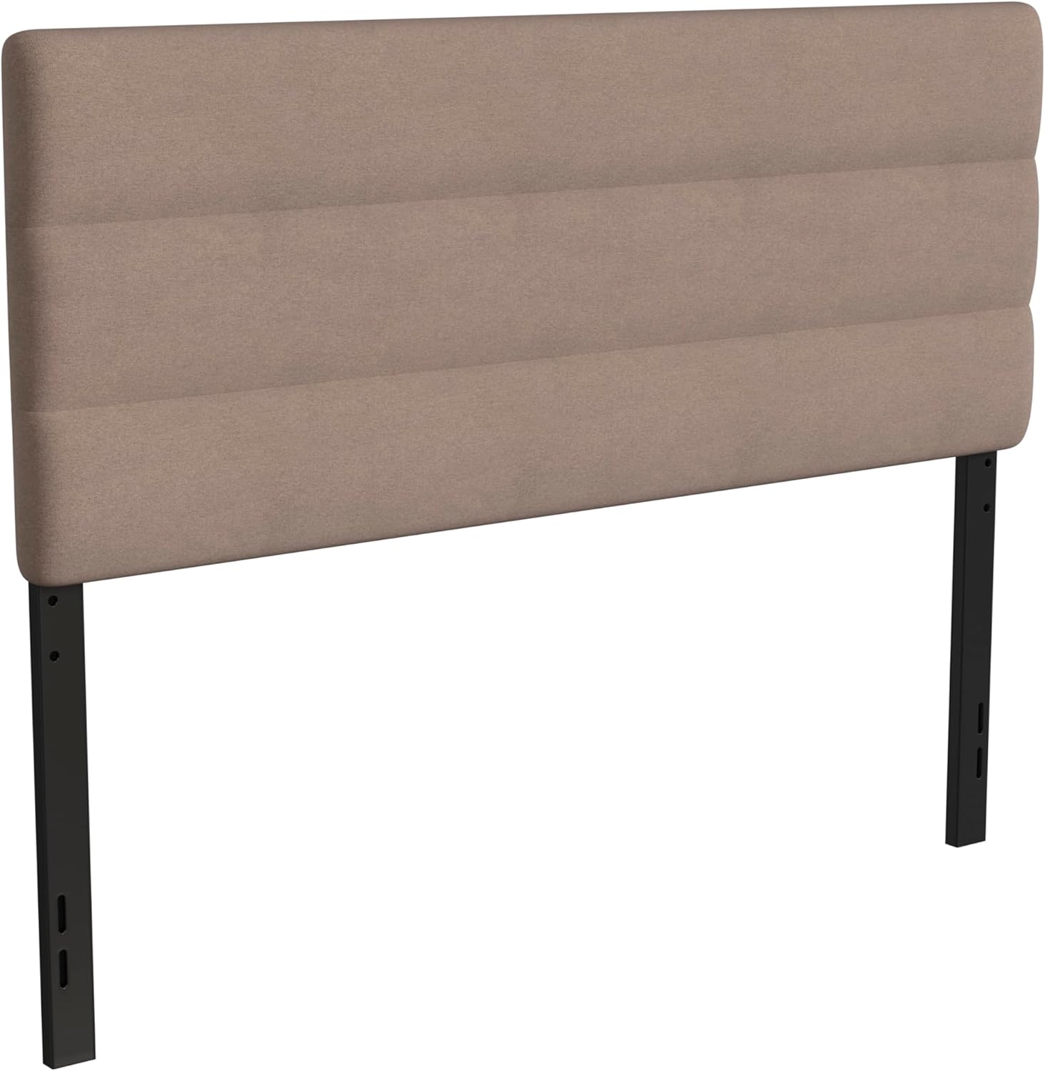 EMMA + OLIVER Gannon Queen Headboard - Taupe Fabric Upholstery - Adjustable Height - Assembly in 30 Minutes or Less - Suitable for Most Bed Frames (Not Included)