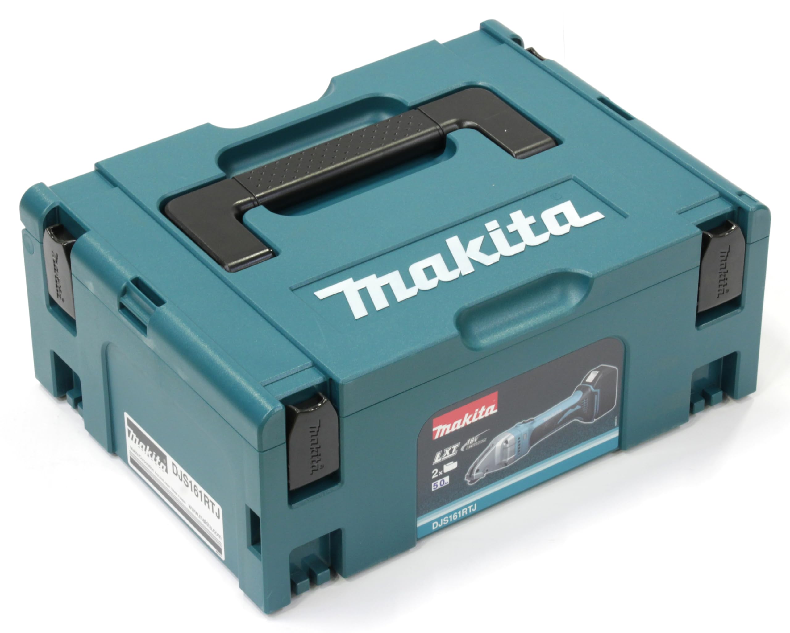 Makita Forbici per lamiere a batteria, 1,6 mm, 18 V, 5,0 Ah, 2 batterie e caricatore in MAKPAC, DJS161RTJ