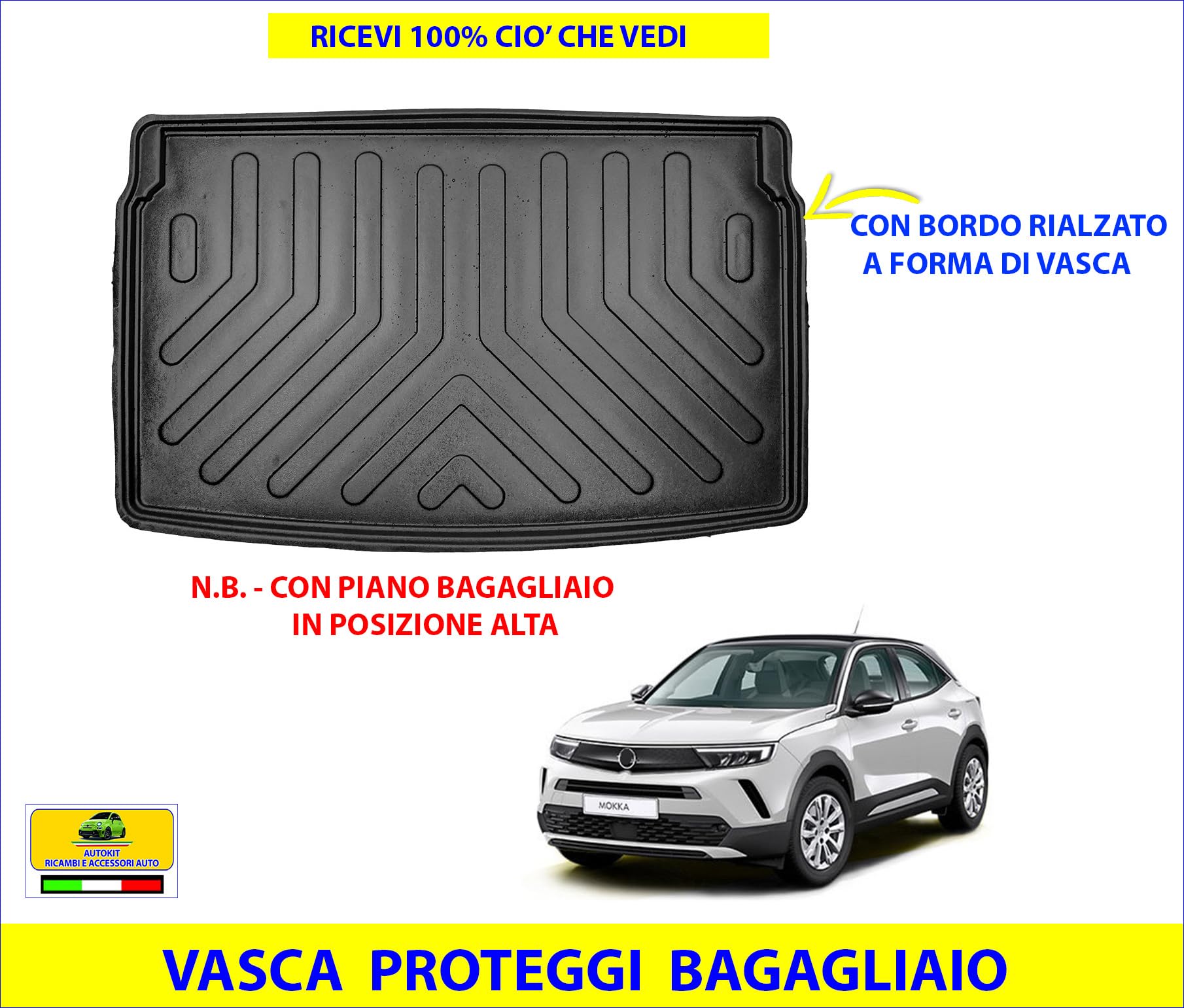 Vasca Baule Per ALFA ROMEO Tonale - Proteggi Bagagliaio Con Bordino Rialzato, Lavabile - Foto 9