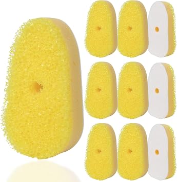Sponge Refills for Scrub Daddy Dish Daddy - 10 Packs Dish Wand Refills, Scrub Brush Replacement Heads, Dish Brush Replacement Head for Kitchen Cleaning, Yellow Only Sponge Heads