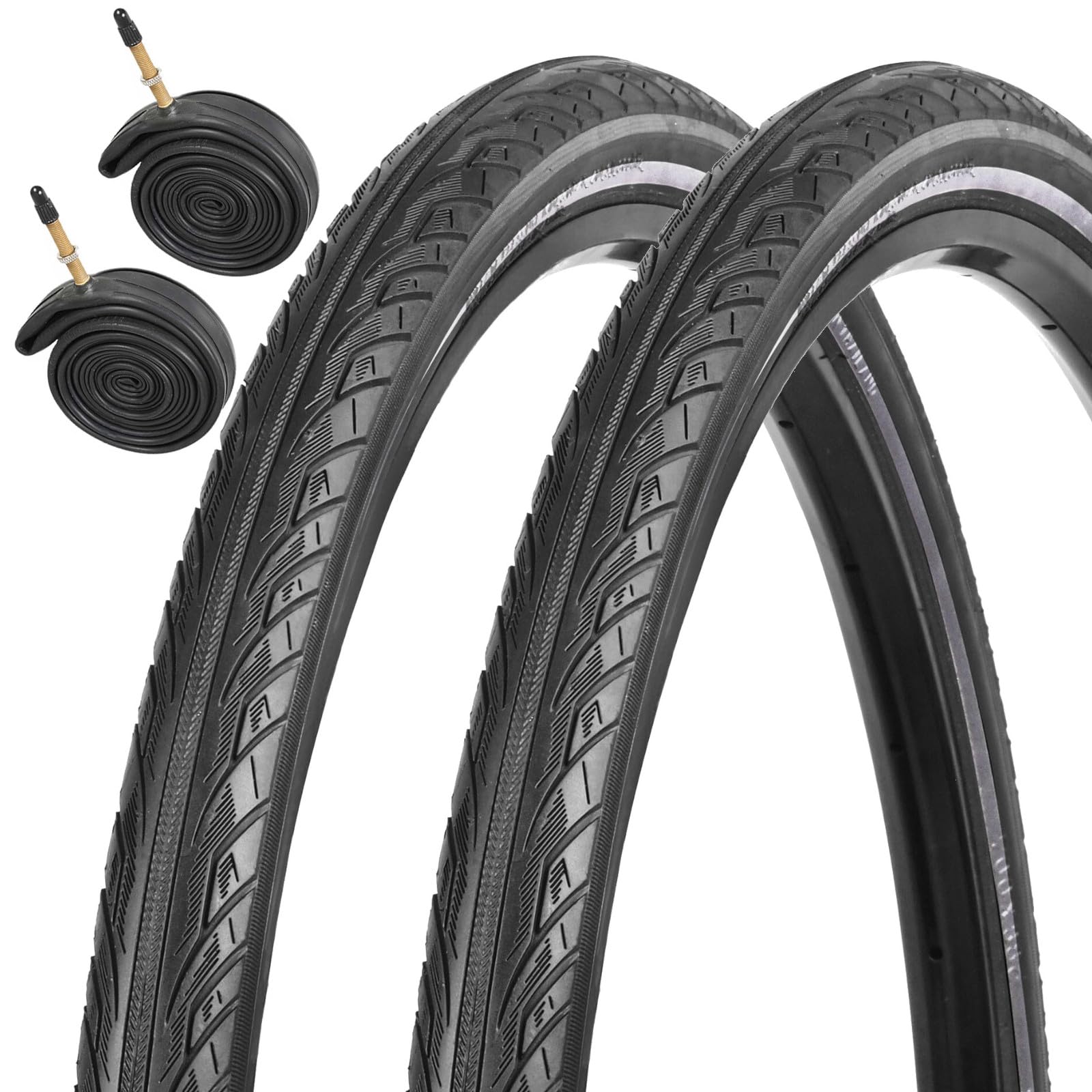 Zilent Plus 27.5" x 1.75 Urban Reflective Bike Tyres with Presta Inner Tubes (Pair)