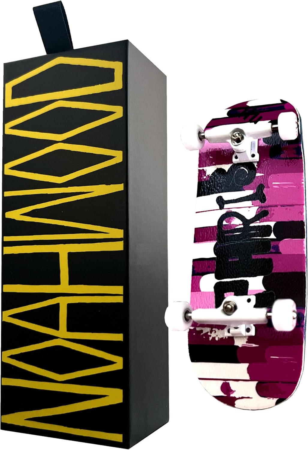 NOAHWOOD PRO Fingerboard Complete (5-Layer Colour Maple Wooden Pro Concave 34.5 x 98mm Handmade Deck + 34mm White King Trucks + Crown Wheels ii) 2024 Show
