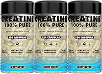 Kit 3x Creatina 100% Pura Monohidratada e Micronizada - Pote 120 Capsulas - Creatine Pure Monohydrate - Importada Alto Grau de Pureza - Original