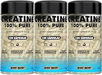 Kit 3x Creatina 100% Pura Monohidratada e Micronizada - Pote 120 Capsulas - Creatine Pure Monohydrate - Importada Alto Grau de Pureza - Original
