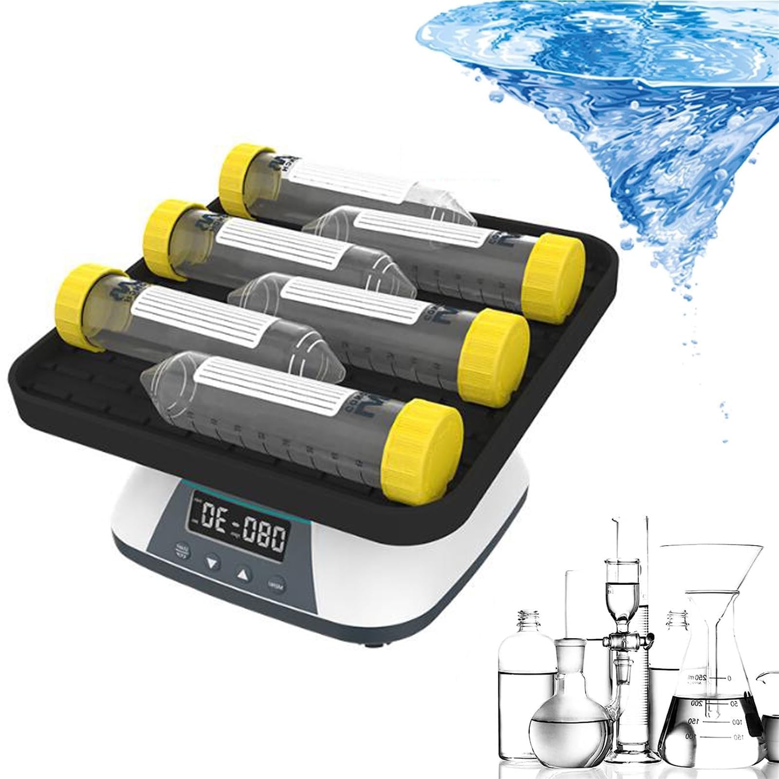 Agitateur Rotatif Orbital de Laboratoire, agitateur Orbital numérique Professionnel avec Vitesse et durée réglables de 10 à 80 TR/Min, adapté aux laboratoires et aux salles de Classe