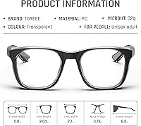 Vista 7 de TOREGE Gafas de seguridad para hombres, transparentes, antivaho y luz azul, resistentes a los arañazos, para mujeres, enfermeras