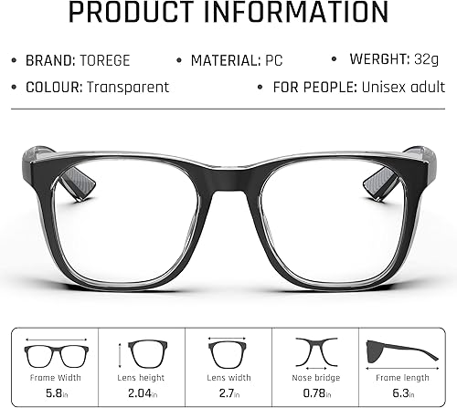 Miniatura 7 de TOREGE Gafas de seguridad para hombres, transparentes, antivaho y luz azul, resistentes a los arañazos, para mujeres, enfermeras