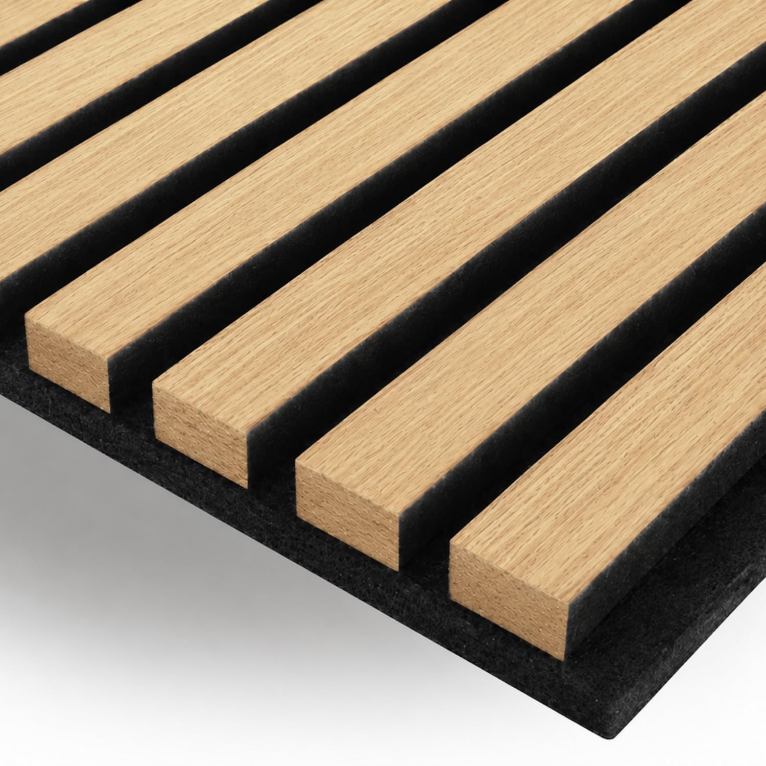 Paluplus Set 2 Pannelli Fonoassorbenti con Doghe Effetto Legno, Misura 120x60 cm - 1,44 ㎡, Pannello 3D Spessore da 2,1 cm, Rivestimento Acustico Decorativo per Pareti e Soffitti -4540M -11 (Beige)
