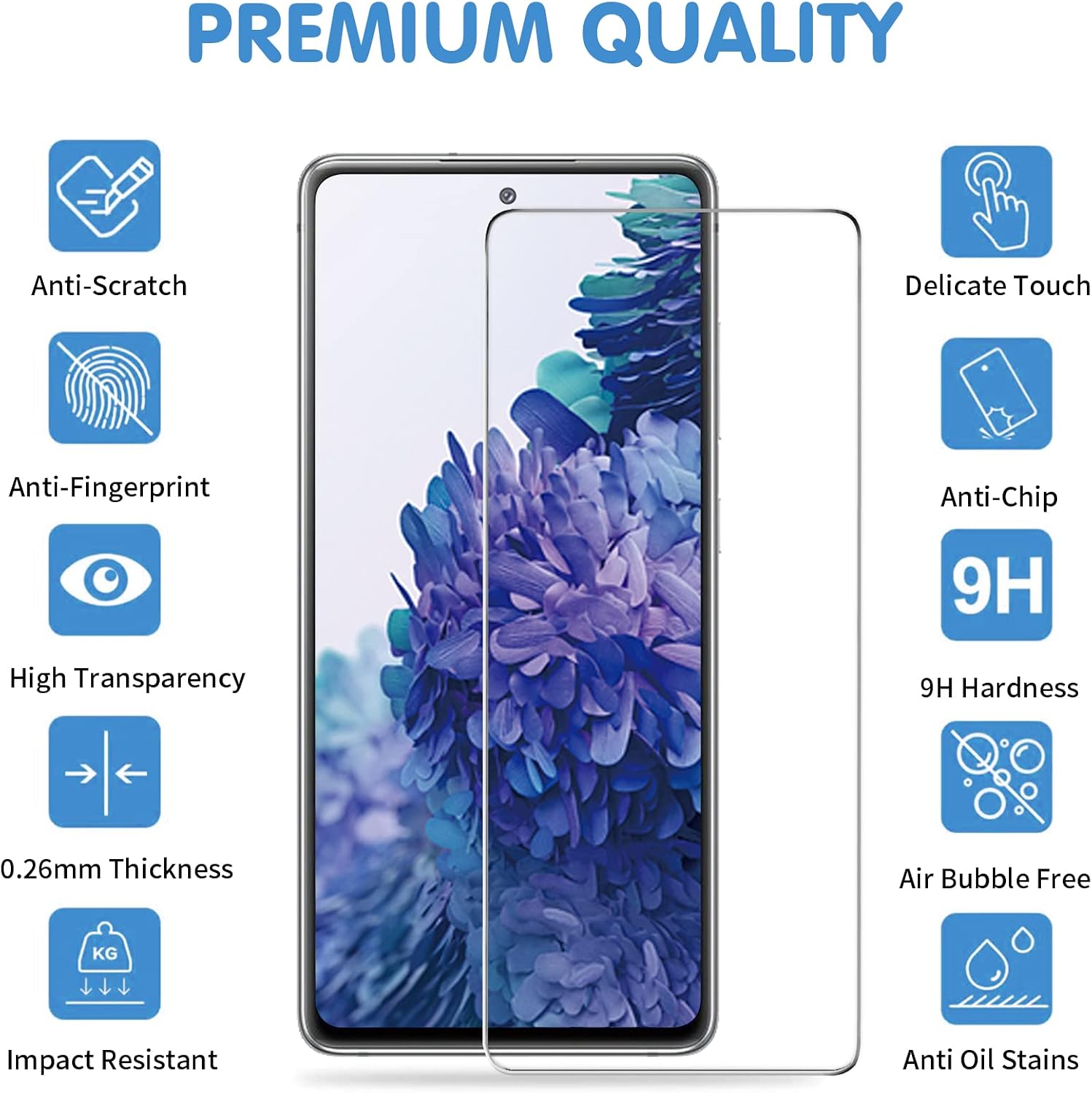 letosan Galaxy S20 FE Screen Protector and Camera Protector, [3 Screen Protectors+3 Camera Protectors][Support Fingerprint] Tempered Glass Screen Protector for Samsung Galaxy S20 FE 5G/4G