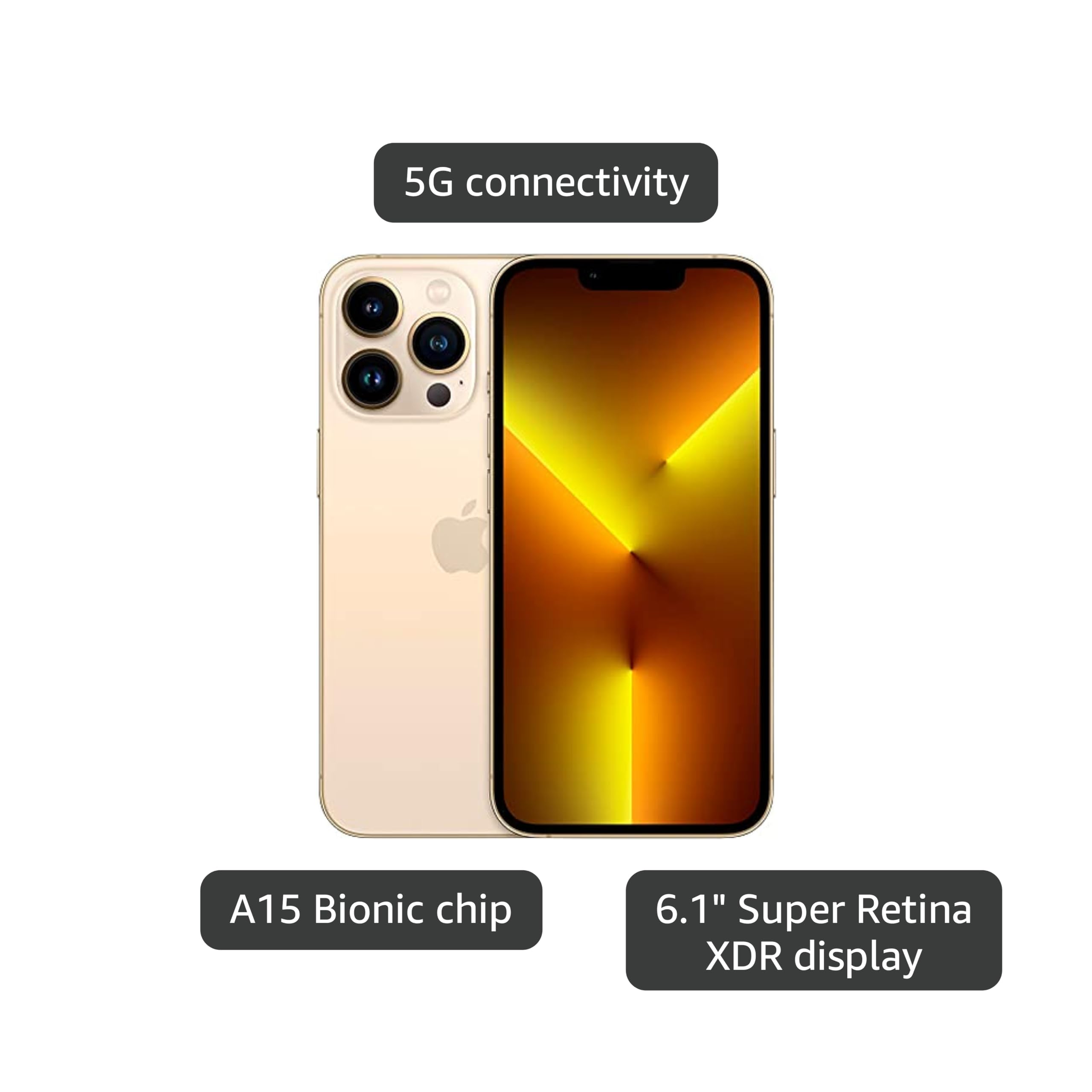 Amazon.com: Apple iPhone 13 Pro, 512GB, Gold - Unlocked (Renewed