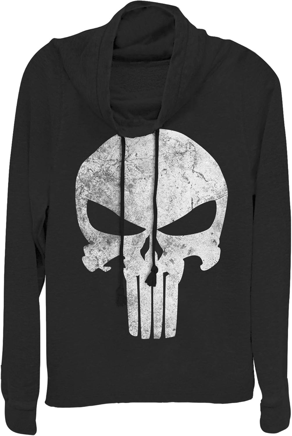 Fifth Sun Marvel Universe Punisher Distresskull Women's Long Sleeve Cowl Neck Pullover