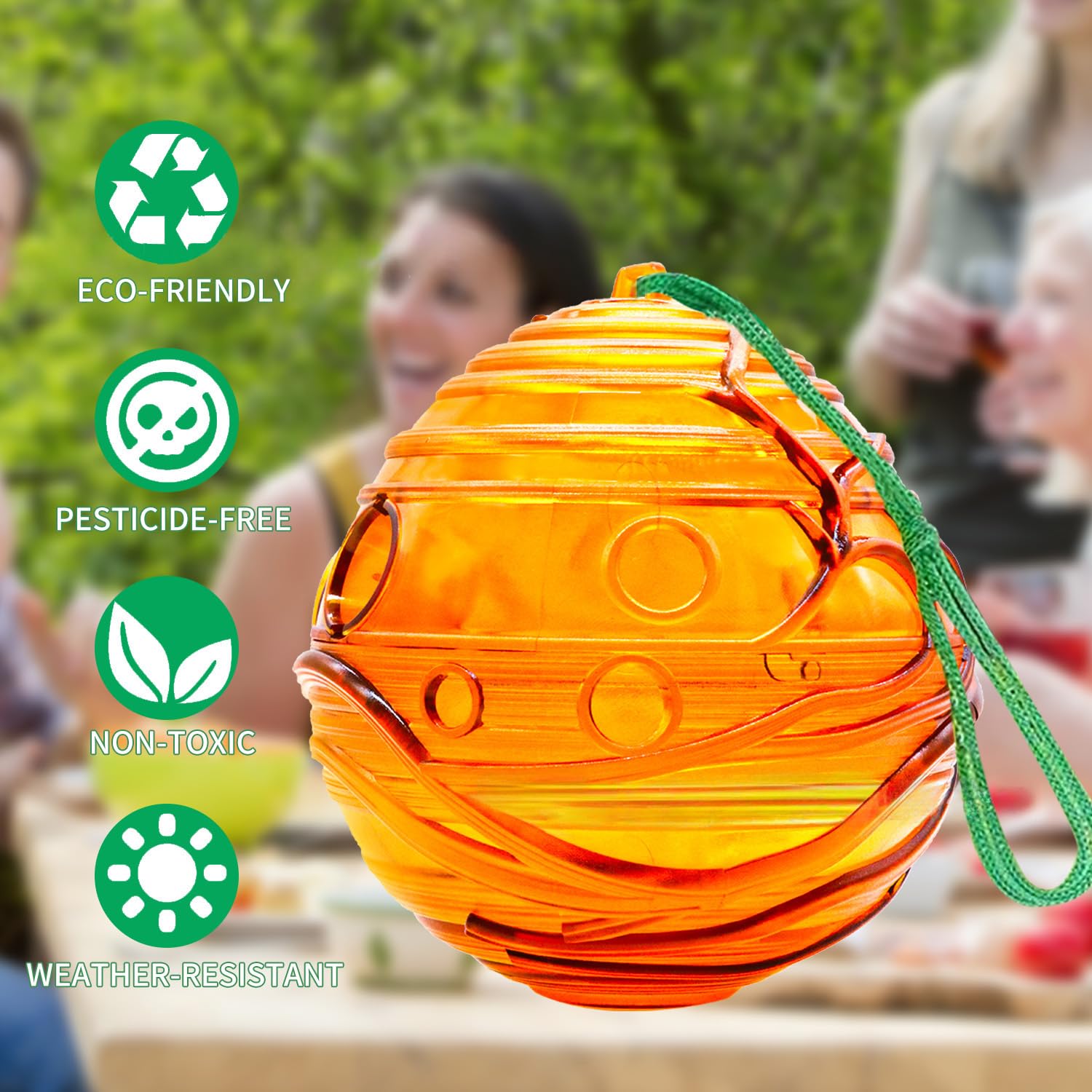 Lot de 2 pièges à guêpes sphériques – Imperméable à l'eau, attrape-frelons, attrape-abeilles, piège à mouches, anti-mouches écologique pour extérieur et intérieur, réutilisable et facile à nettoyer