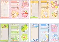 Vista 1 de Paquete de 4 bonitas notas adhesivas, 240 hojas/bloc, bloc de notas autoadhesivas Kawaii, serie de dibujos animados, notas adhesivas, blocs de notas