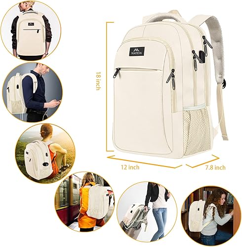 Miniatura 60 de MATEIN - Mochila empresarial para laptop de 15.6 pulgadas, mochila de viaje con puerto de carga USB, resistente al agua, para trabajo, universidad