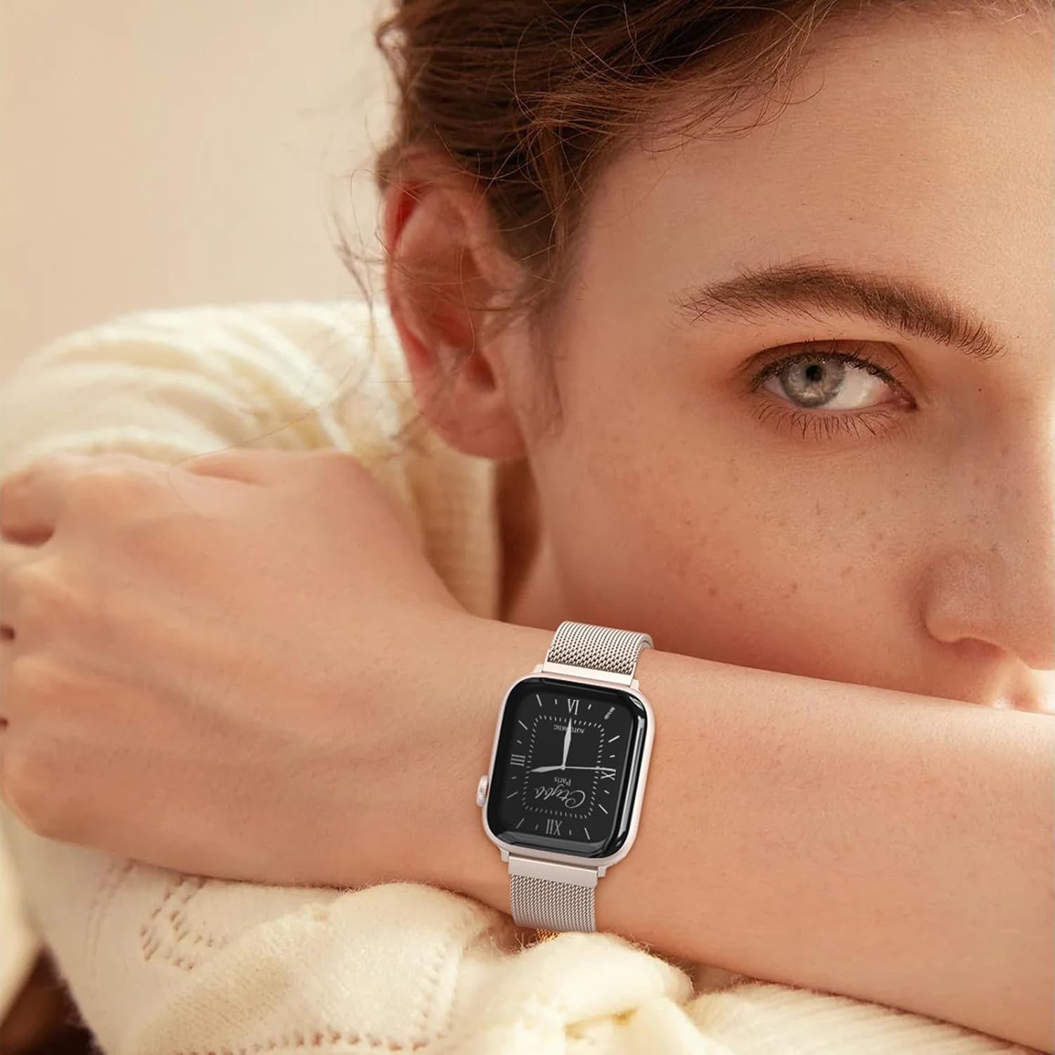 Stainless Steel Milanese Loop Compatible with Apple Watch Bands 46mm 44mm 45mm 49mm men and women, Magnetic Clasp Replacement for iWatch Ultra Series 11 10 9 8 7 SE 6 5 4 3 2 1 - Image 4