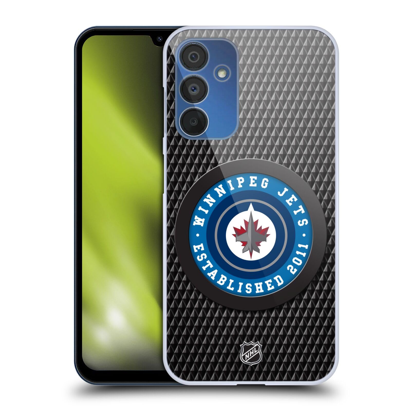 Head Case Designs Officially Licensed NHL Puck Texture Winnipeg Jets Hard Back Case Compatible With Samsung Galaxy A15