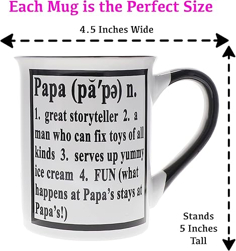 Miniatura 5 de Cottage Creek Juego de tazas de Nana and Papa, tazas de definición para abuelos, tazas de café grandes de 16 onzas, regalo de anuncio de embarazo,