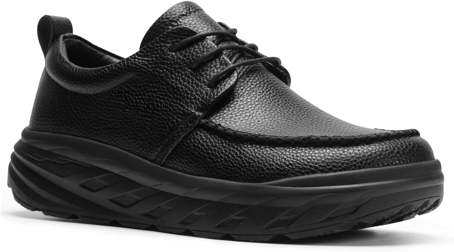 Men's Orthopedic Wide Leather Dress Walking Shoes: Diabetic Plantar Fasciitis Arch Support Comfortable Sneakers, Business Work Adjustable Fit Orthotic Casual Heel Foot Pain Relief Oxfords