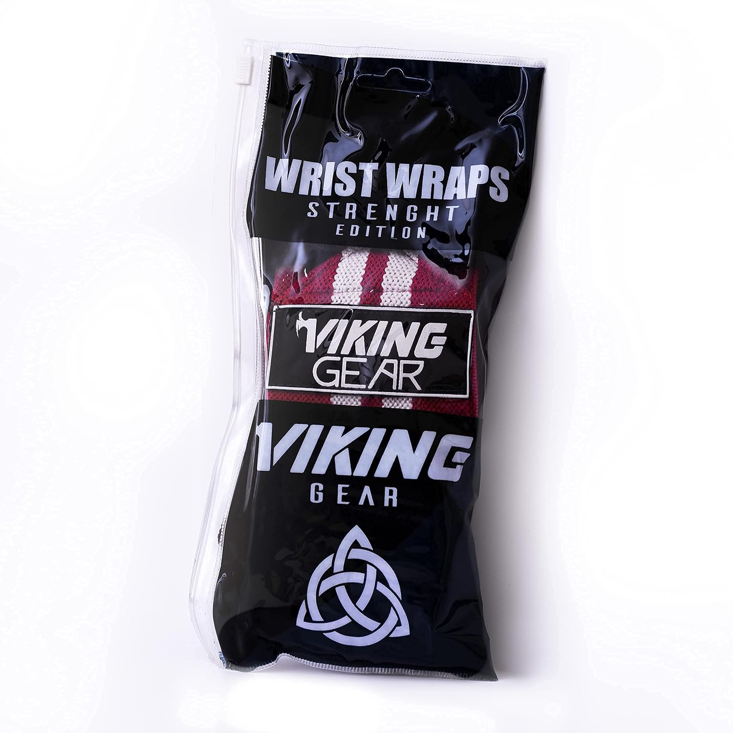 Viking Gear wrist wraps, White Red, 13 INCH LENGHT 3 INCH WIDE - Image 5