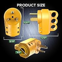 Vista 3 de RVGUARD 50 Amp Enchufe Hembra de Soldador NEMA 6-50P de Reemplazo, Certificado ETL