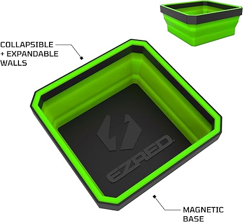 Miniatura 9 de E-Z Red RD - Organizador expandible EZTRAY-Q hecho de cuerpo de silicona fuerte y flexible y bandeja magnética de piezas de placa ABS, una grande