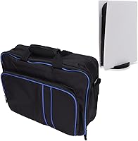 Vista 6 de ASHATA Bolsa de transporte portátil para PS5, funda protectora de gran capacidad con correa de hombro ajustable y almohadilla acampanada