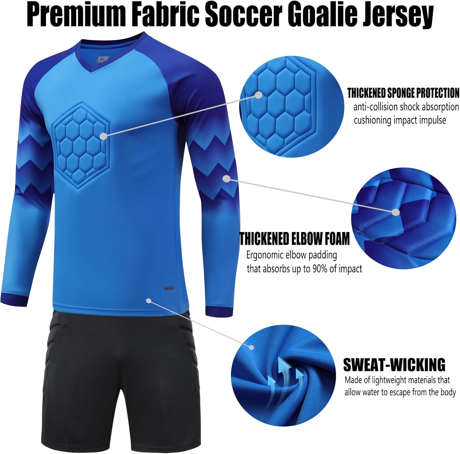 Kids Soccer Goalkeeper Jersey Mens Seaside Shirt Long Sleeve Training Soccer Jersey Youth Uniforms - Image 2