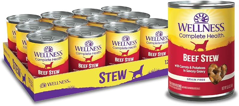Ração Úmida para Cães Adultos Wellness Complete Health, Ensopado de Carne sem Grãos, 354 g, Pacote com 12 Latas