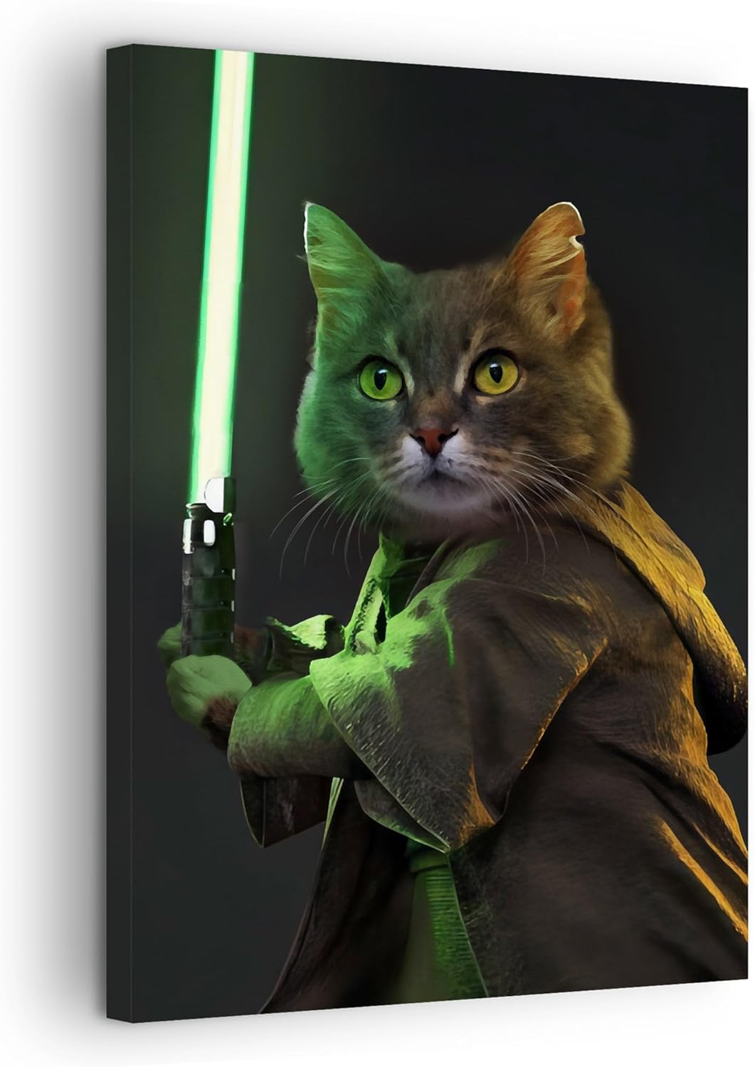 Custom Royal Pet Portrait from Photo - Stretched Canvas Wall Art - Personalized Cat/Dog Gifts for Pet Lovers Men Women - Funny Decor for Bedroom, Bathroom, Office (Star Wars, 16x24 inches, Wrapped Canvas)